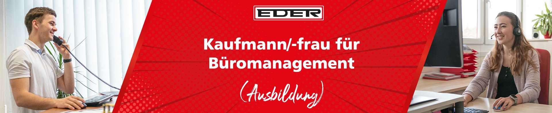 Kaufmann/-frau für Büromanagement  Bild mit 2 Personen die telefonieren